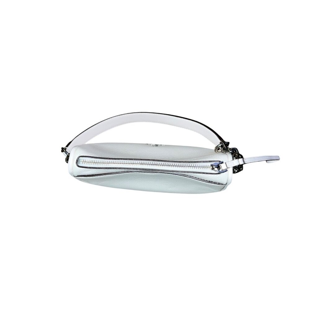 Michael Kors Small Cream Pebbled Leather Purse Wristlet Strap Silver HW Used - Picture 6 of 16